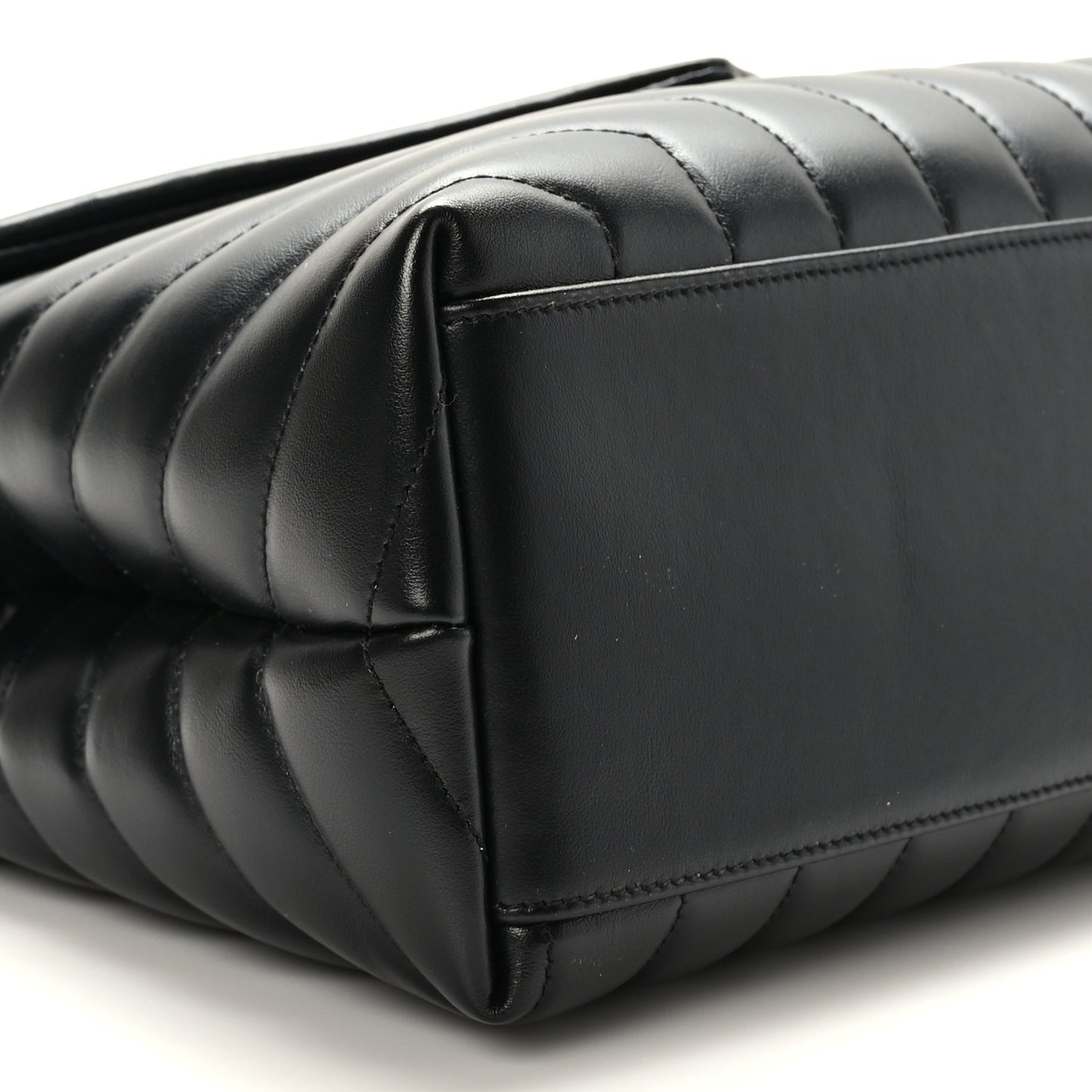 Calfskin Y Quilted Monogram Medium Loulou Chain Satchel Black