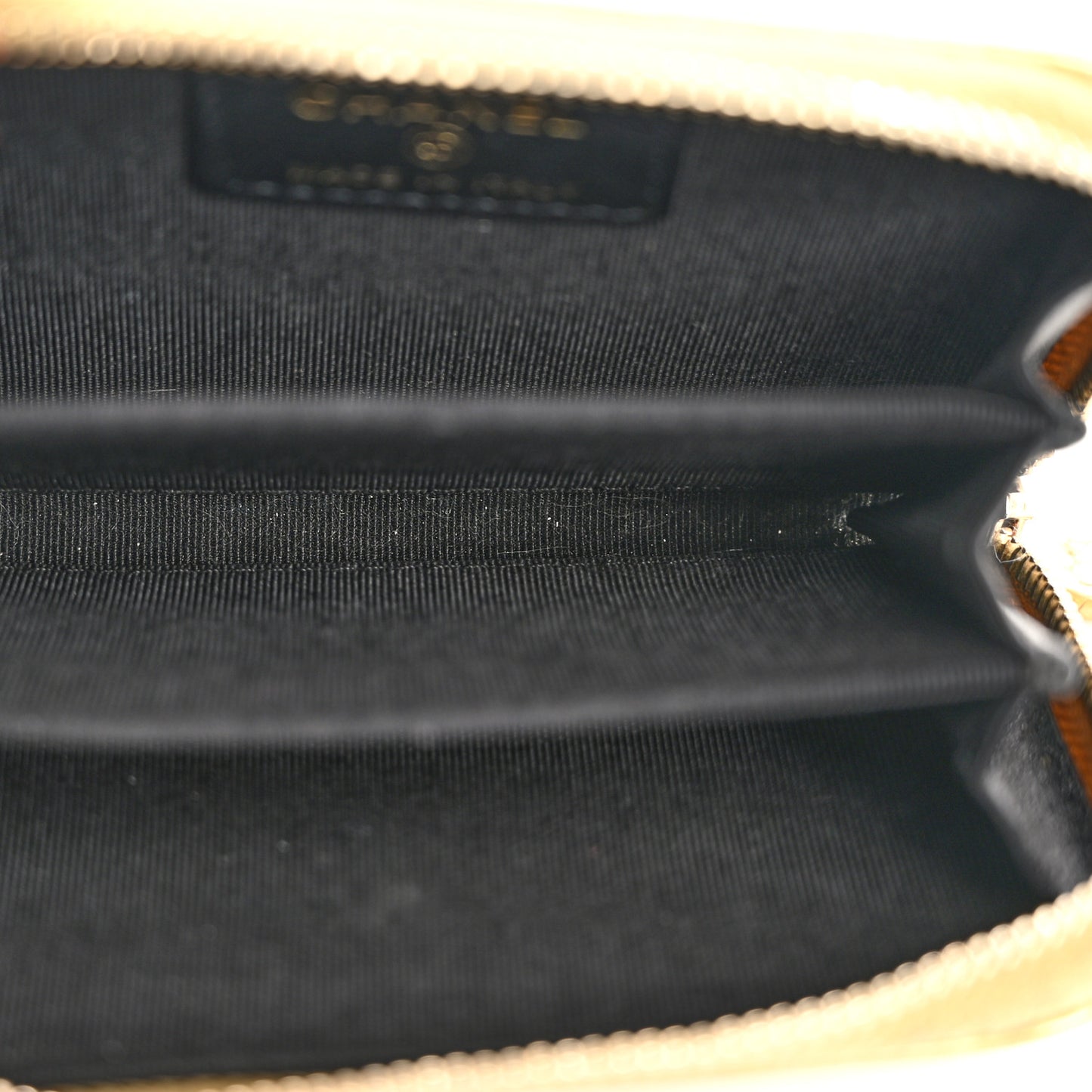 Metallic Calfskin Crocodile Embossed Cocodile Zip Coin Case Gold