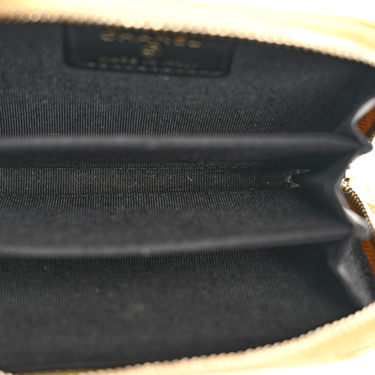Chanel Metallic Calfskin Crocodile Embossed Cocodile Zip Coin Case Gold 5 of 10