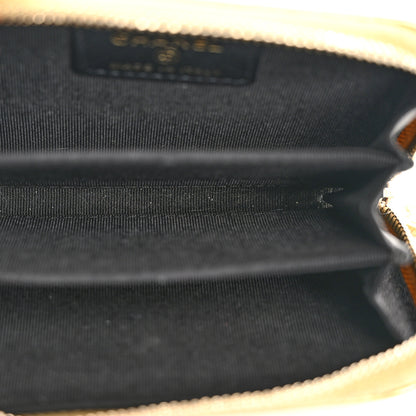 Chanel Metallic Calfskin Crocodile Embossed Cocodile Zip Coin Case Gold 5 of 10