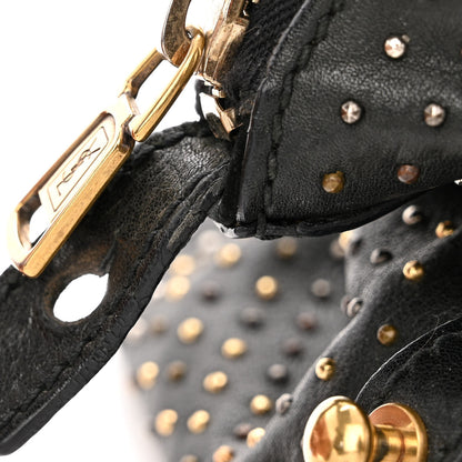 Saint Laurent Calfskin Rock Studded Easy Sac Black 18 of 24