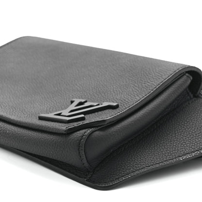 Louis Vuitton Grained Calfskin Aerogram Takeoff Sling Black 13 of 13