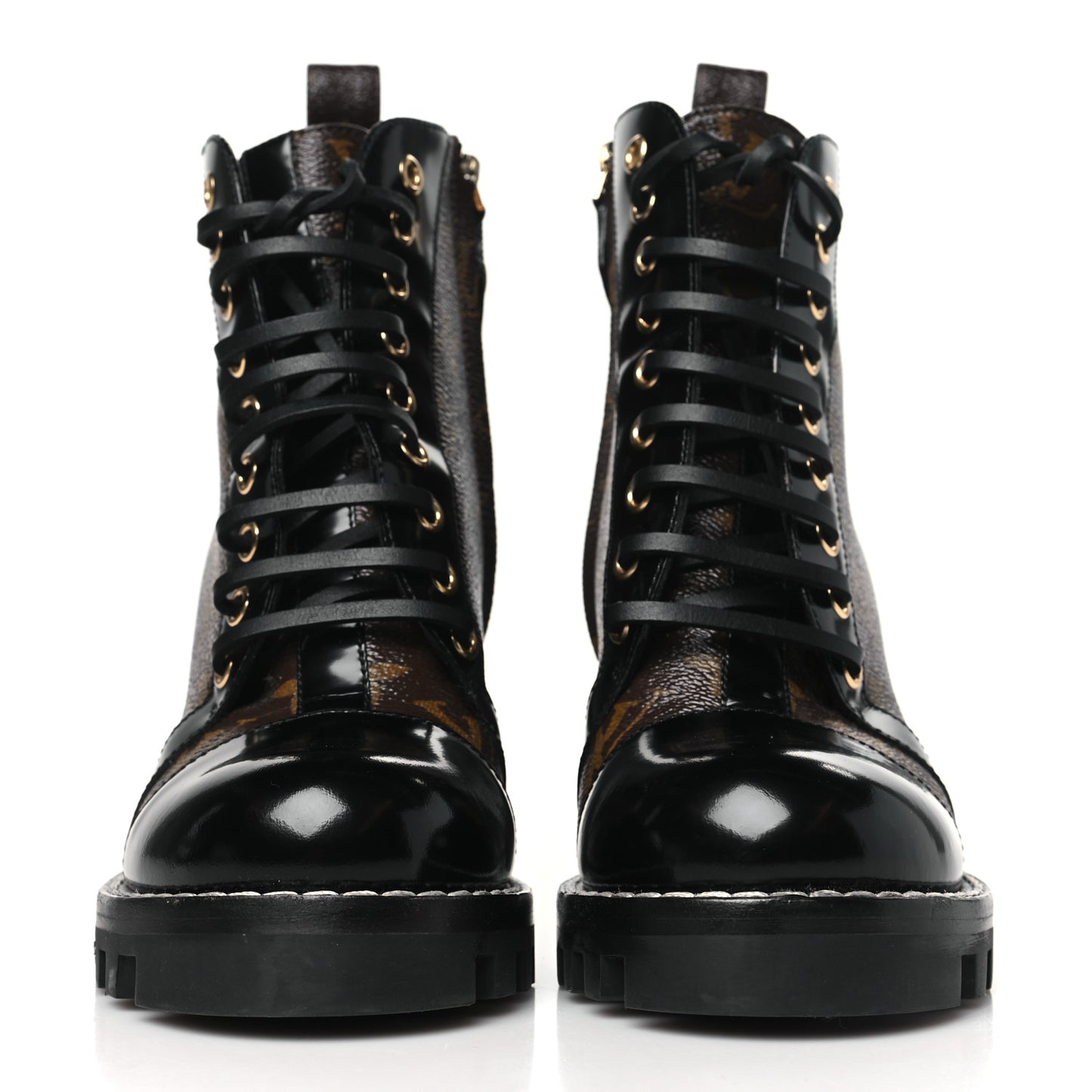Patent Calfskin Monogram Star Trail Ankle Boots 36.5 Black