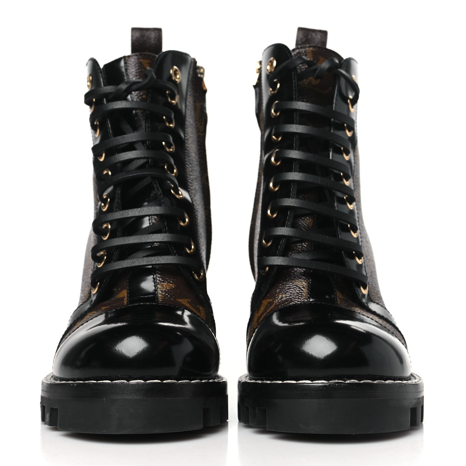 Louis Vuitton Patent Calfskin Monogram Star Trail Ankle Boots 36.5 Black 2 of 8