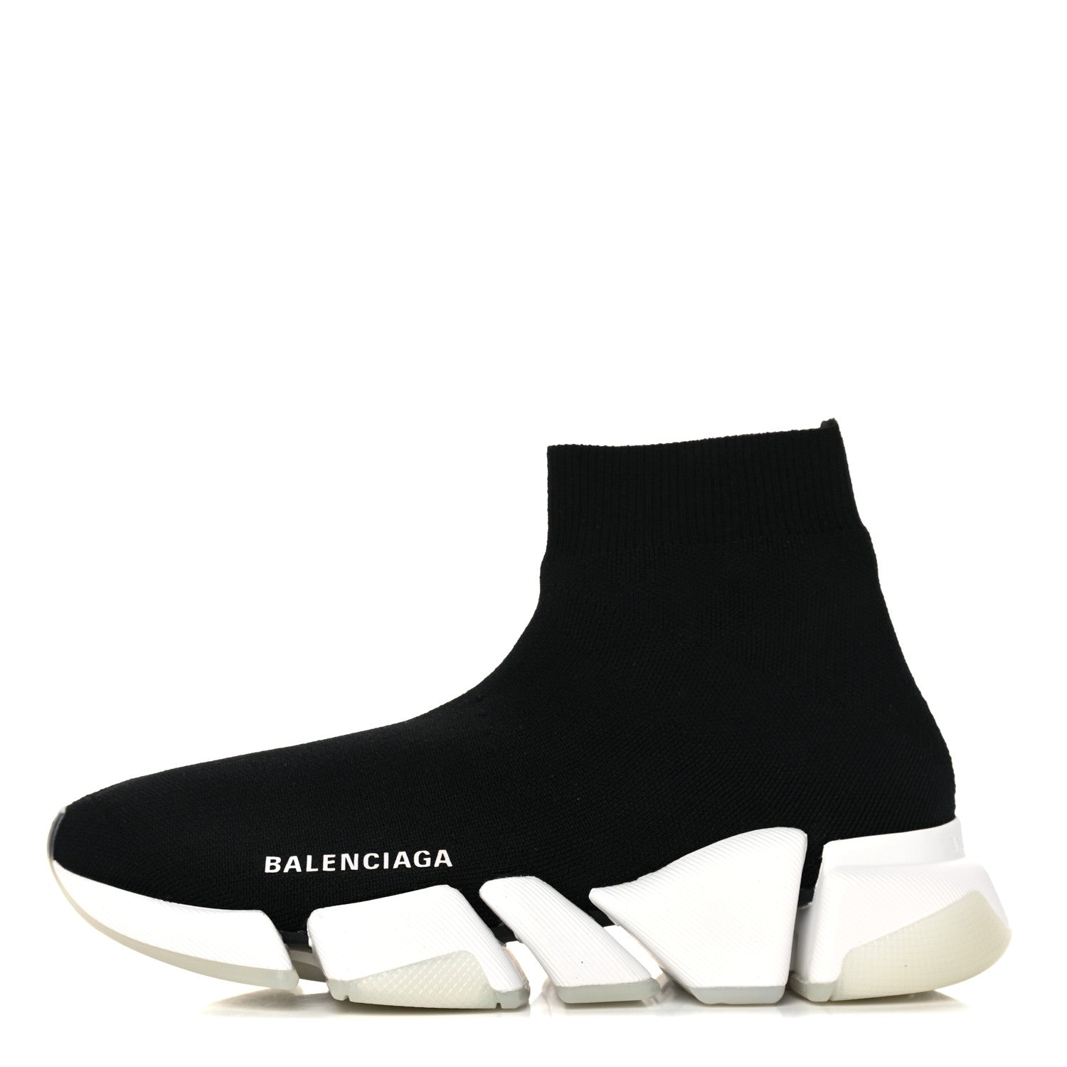 Balenciaga Technical 3D Recycled Knit Bi-Color Womens Speed 2.0 Transparent Sole Sneakers 36 Black White 1 of 9