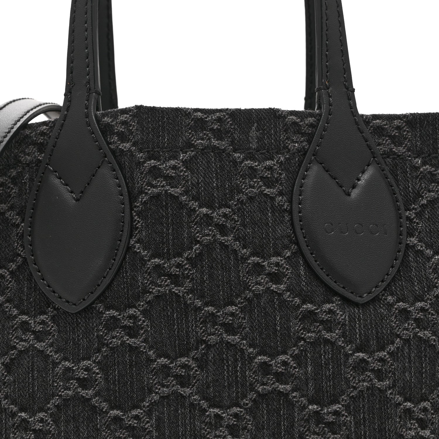 Gucci Denim Ophidia GG Monogram Tote Medium Black Grey 10 of 12