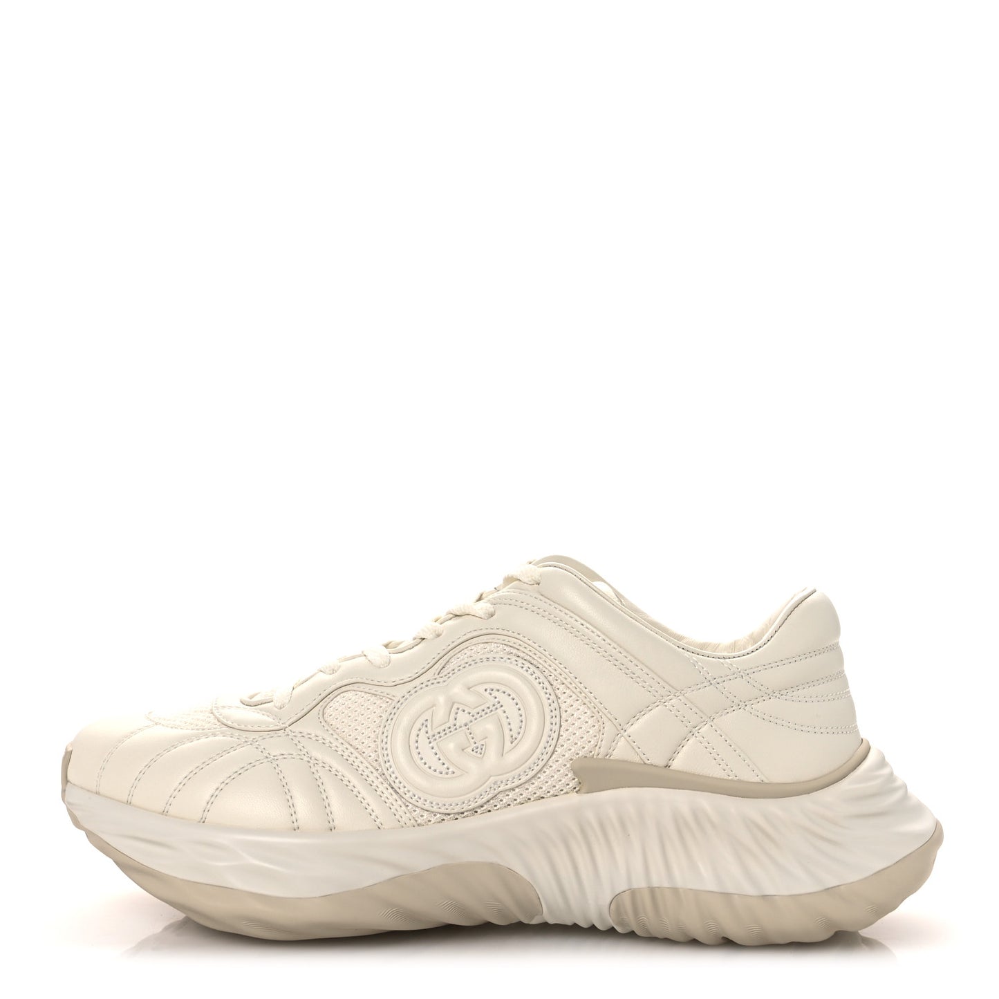 New Nappa Sombre Interlocking G Ripple Mens Platform Sneakers 9.5 Off White