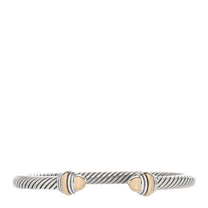 David Yurman Sterling Silver 14K Yellow Gold 5mm Cable Classics Dome Bracelet 1 of 4
