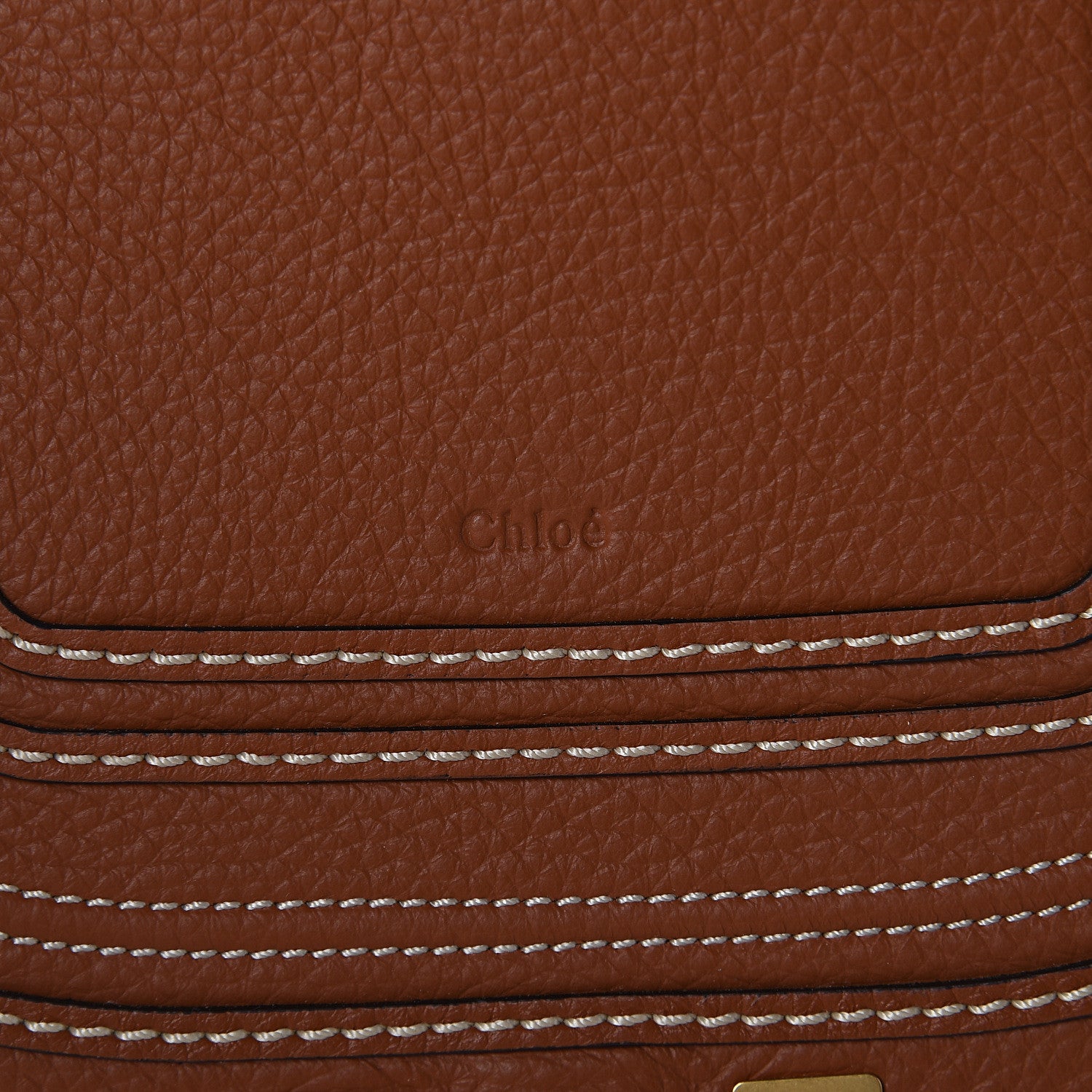 Chloe Raffia Small Grain Calfskin Medium Marcie Basket Tan 5 of 8