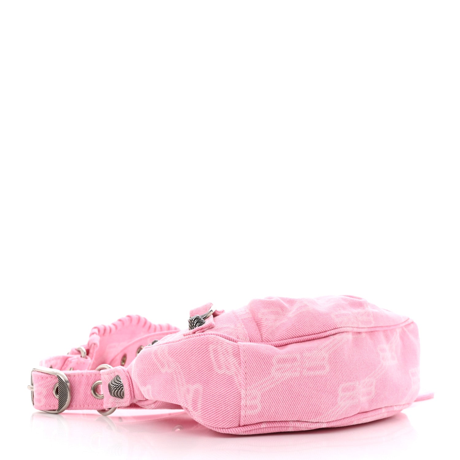 Balenciaga Denim BB Monogram Le Cagole Shoulder Bag XS Pink 5 of 11