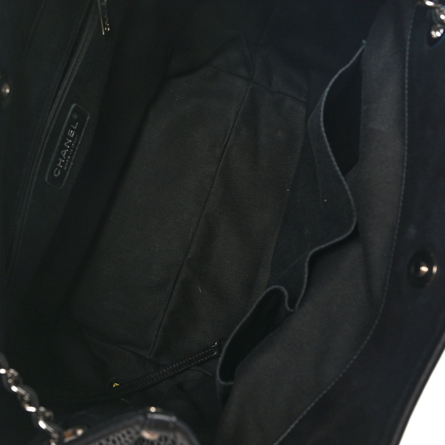Chanel Calfskin Perforated Up In The Air North South Tote Black 5 of 10