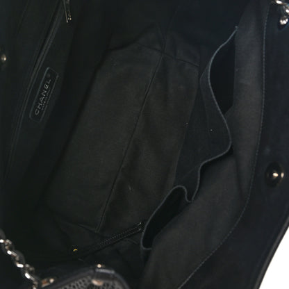Chanel Calfskin Perforated Up In The Air North South Tote Black 5 of 10