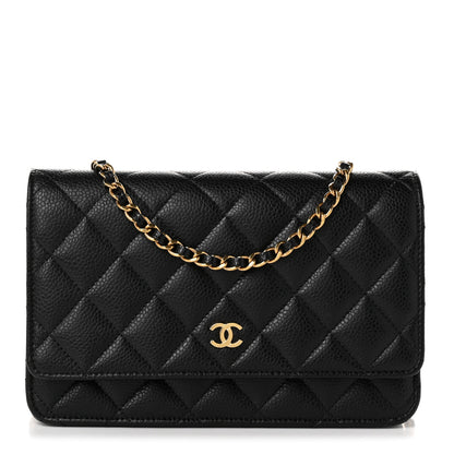 Chanel Caviar Quilted Wallet on Chain WOC Black 1 of 12