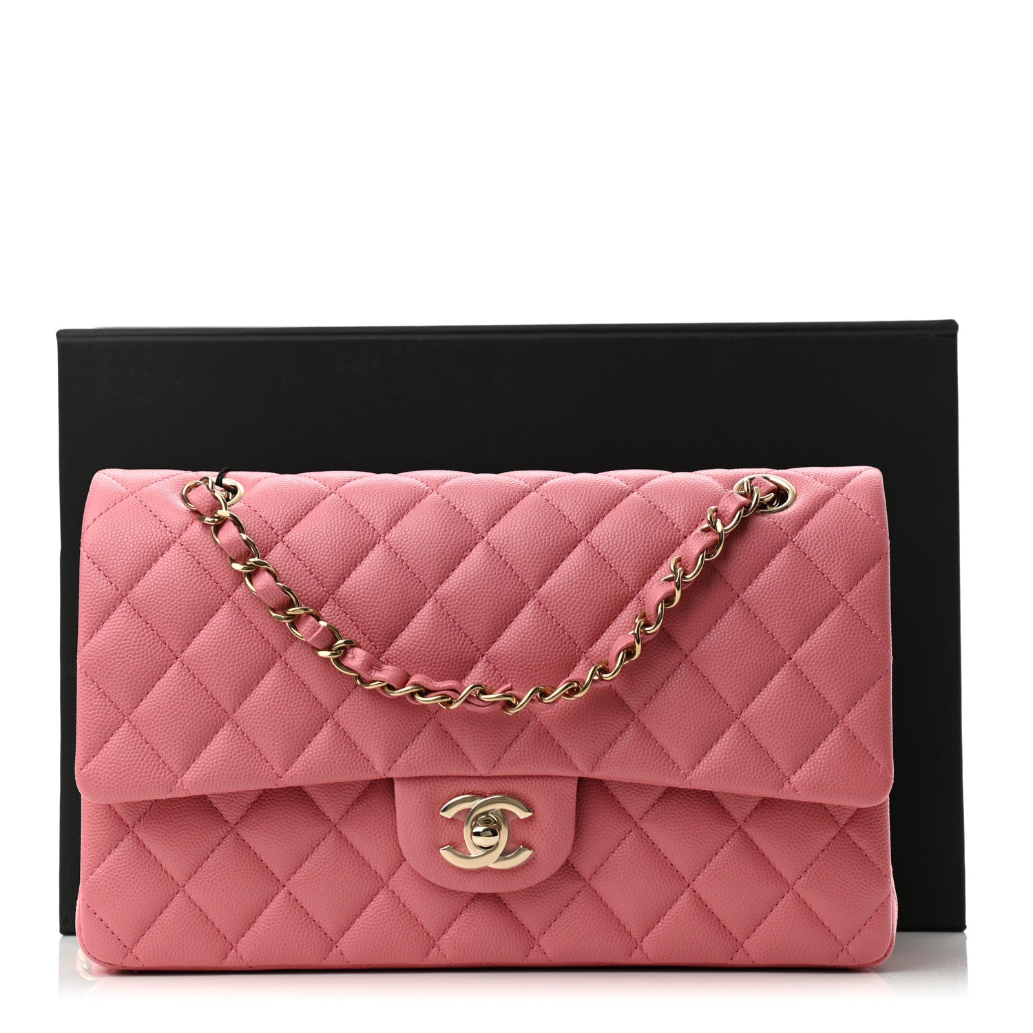 Chanel Caviar Quilted Medium Double Flap Pink 10 of 10