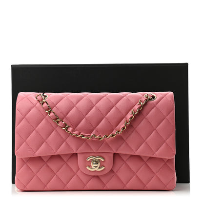 Chanel Caviar Quilted Medium Double Flap Pink 10 of 10