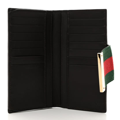 Gucci Monogram Calfskin Ladies Web Continental Wallet Beige Ebony Cocoa 5 of 7