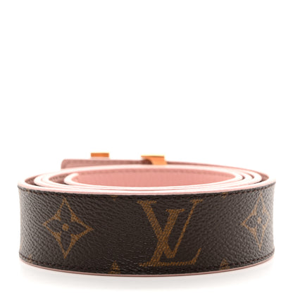 Louis Vuitton LOUIS VUITTON Calfskin Monogram 30mm LV Initiales Reversible Belt 90 36 Rose Ballerine 3 of 7