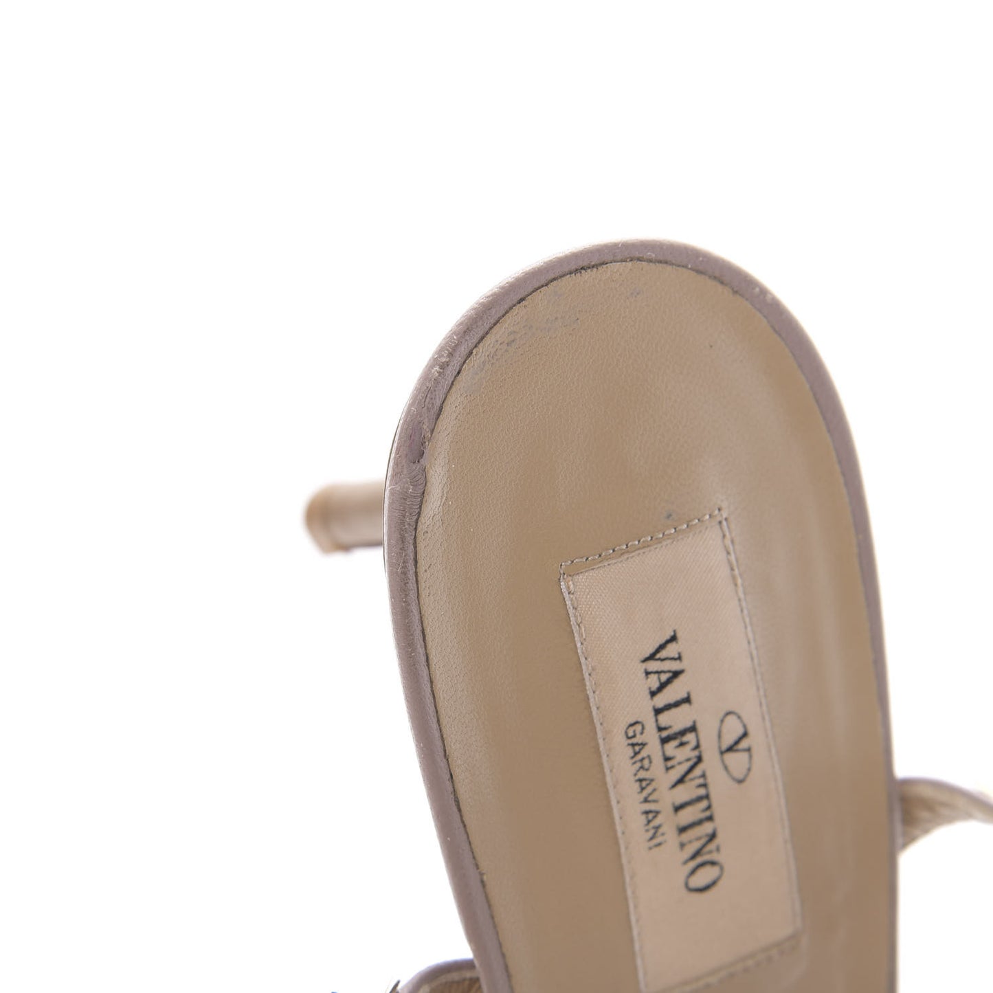 Calfskin Nappa Rockstud Ankle Strap 65mm Pumps 41.5 Alpaca Poudre