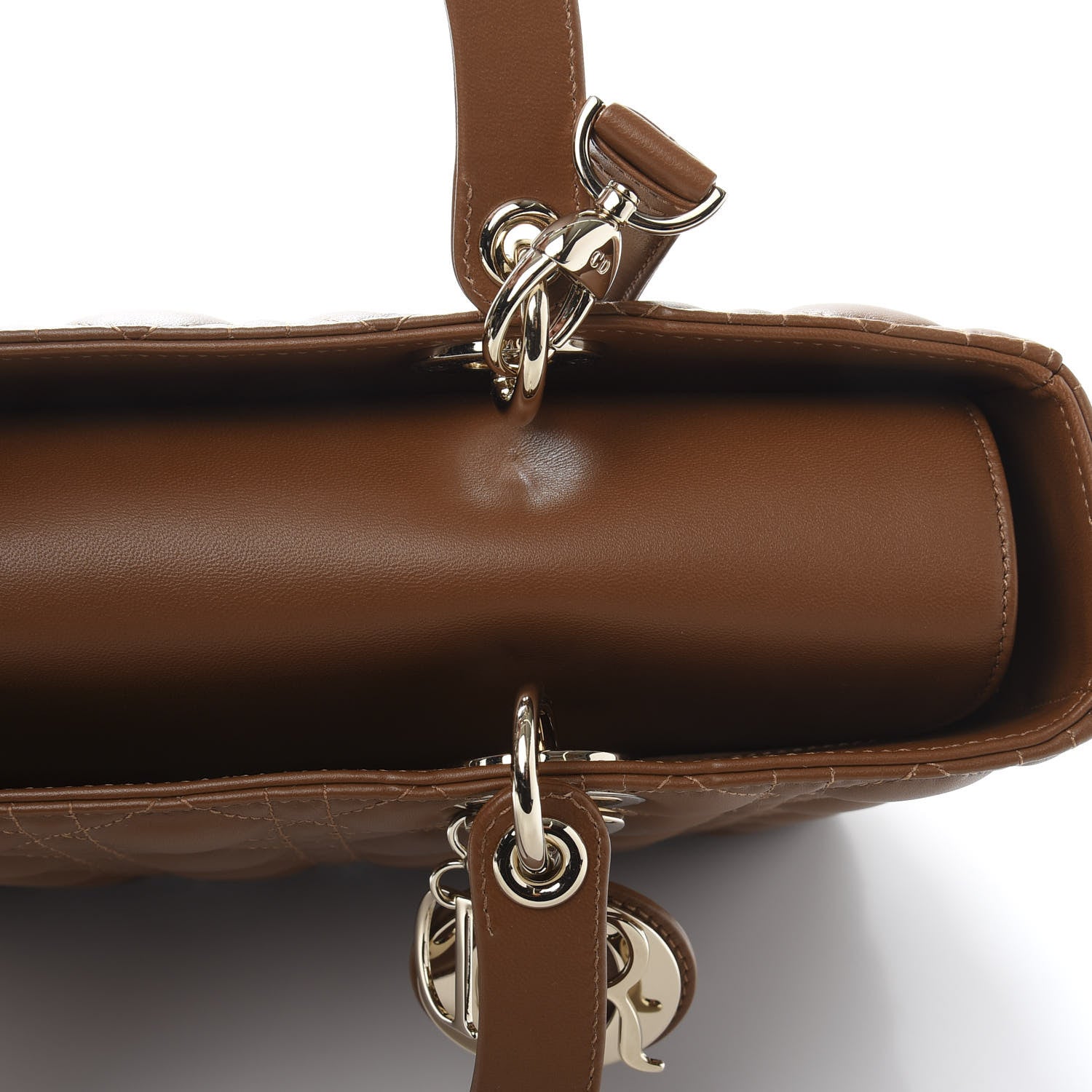 Christian Dior Lambskin Cannage Large Lady Dior Tan 9 of 15