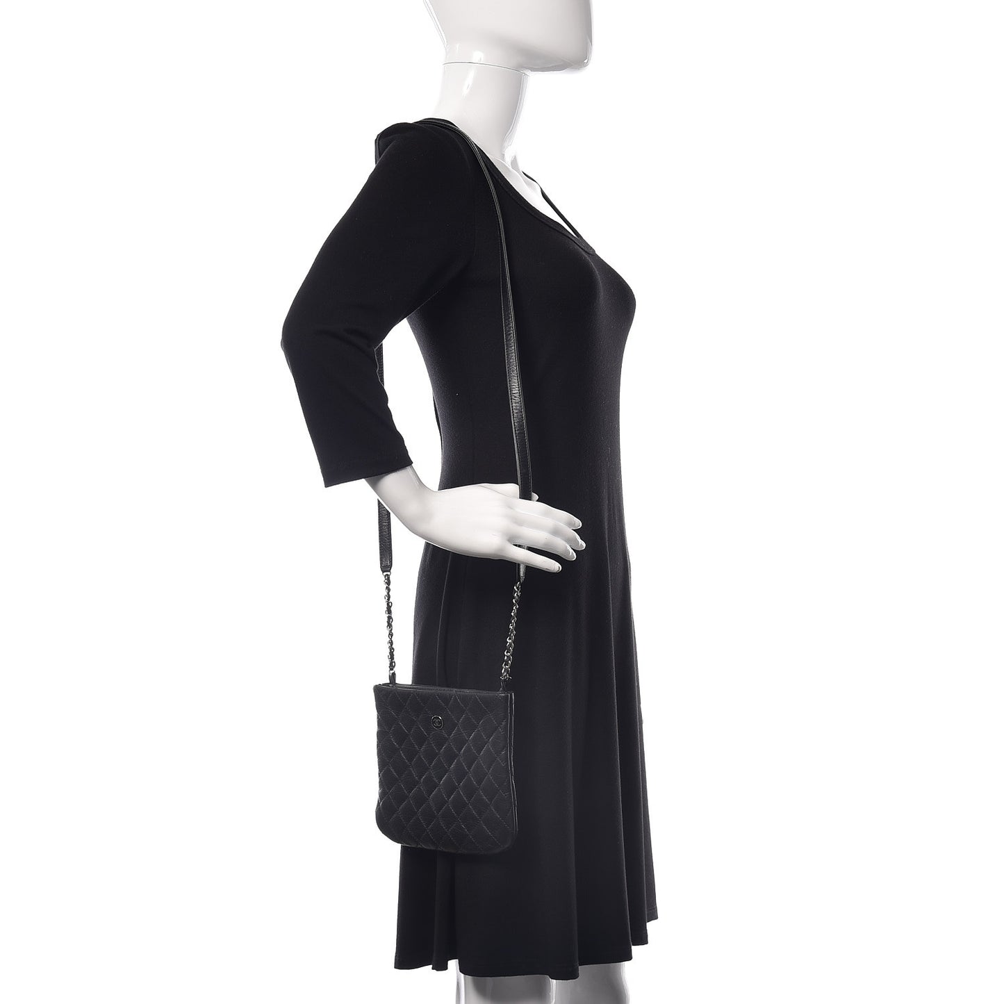 Lambskin Quilted Crossbody Bag Black