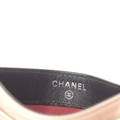 Chanel Aged Calfskin Quilted Gabrielle Card Holder Wallet Beige Black 6 of 9