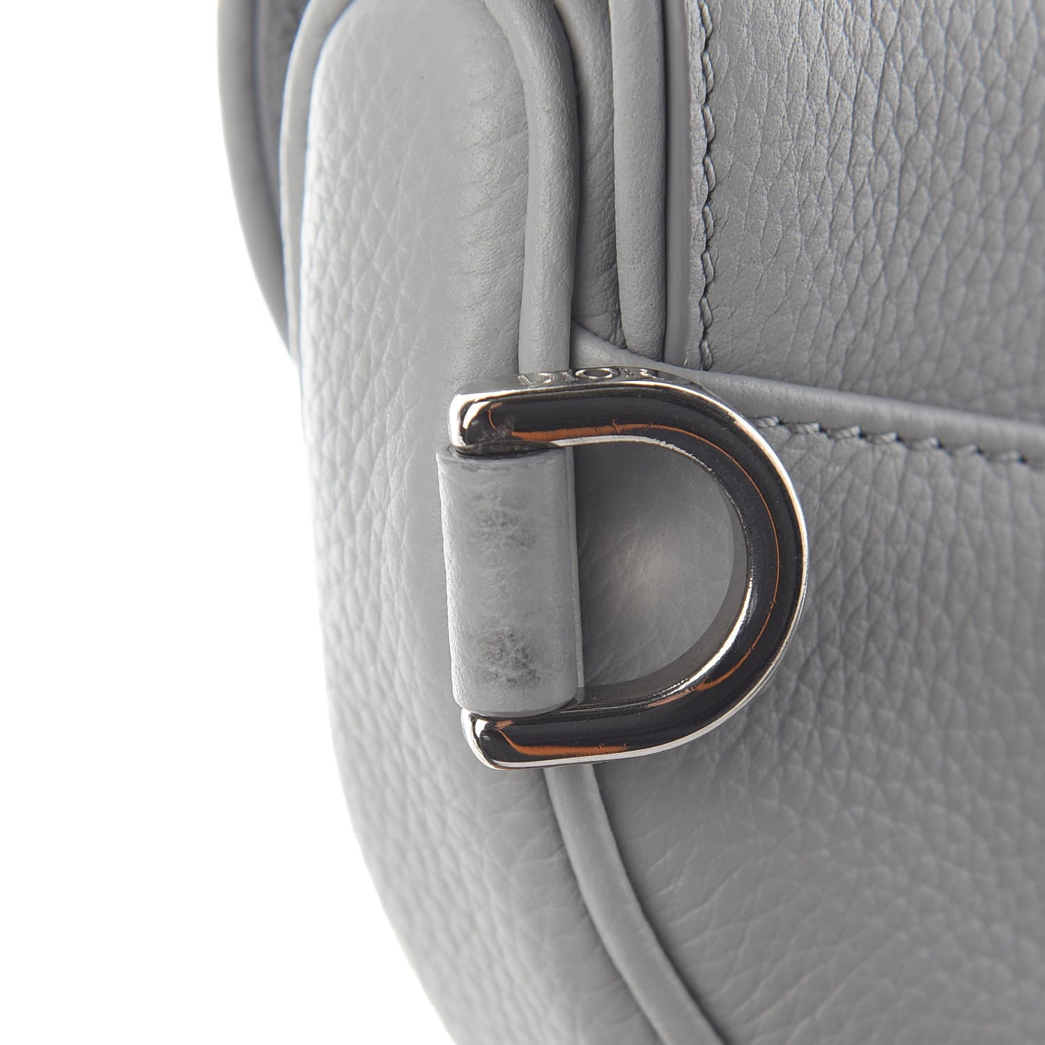 Christian Dior Grained Calfskin Mens Mini Saddle Bag Gray 7 of 7