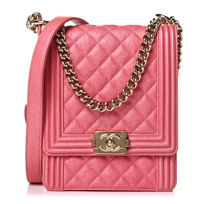 Chanel Caviar Quilted North South Boy Flap Pink 1 of 8