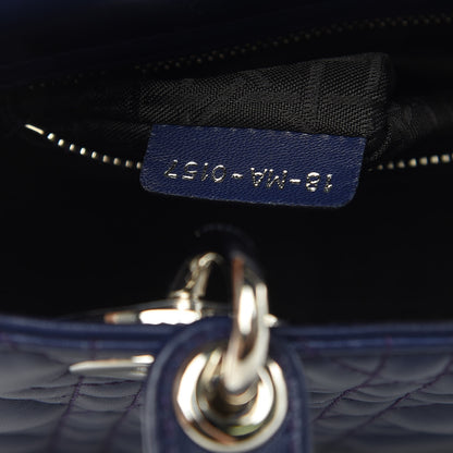 Christian Dior Lambskin Cannage Small Lucky Badges My Lady Dior Navy 7 of 15