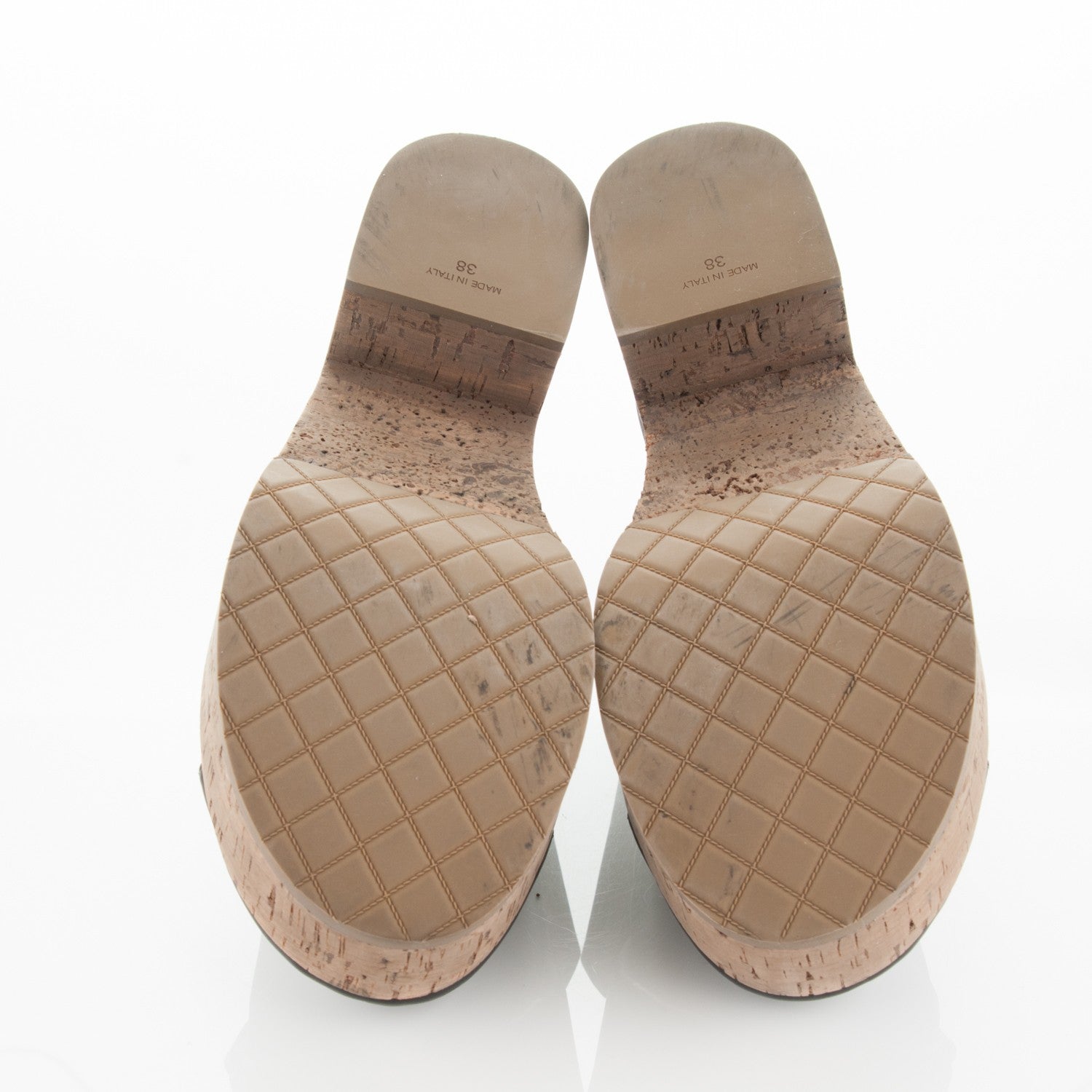 Chanel Calfskin Cork Cap Toe CC Clogs 38 Taupe Black 5 of 7