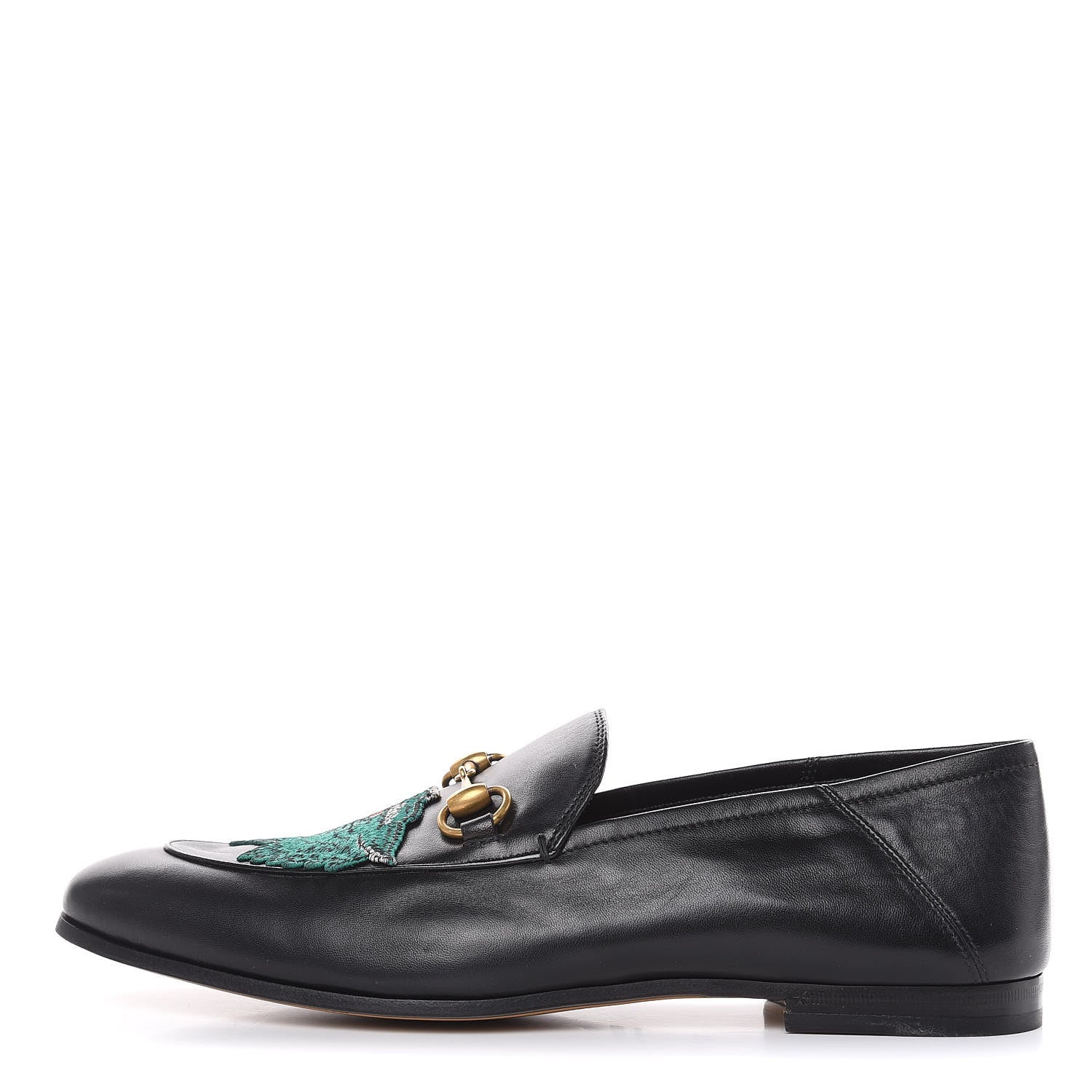 Gucci Lambskin Wolf Embroidered Mens Brixton Horsebit Loafers 9.5 Black 1 of 11