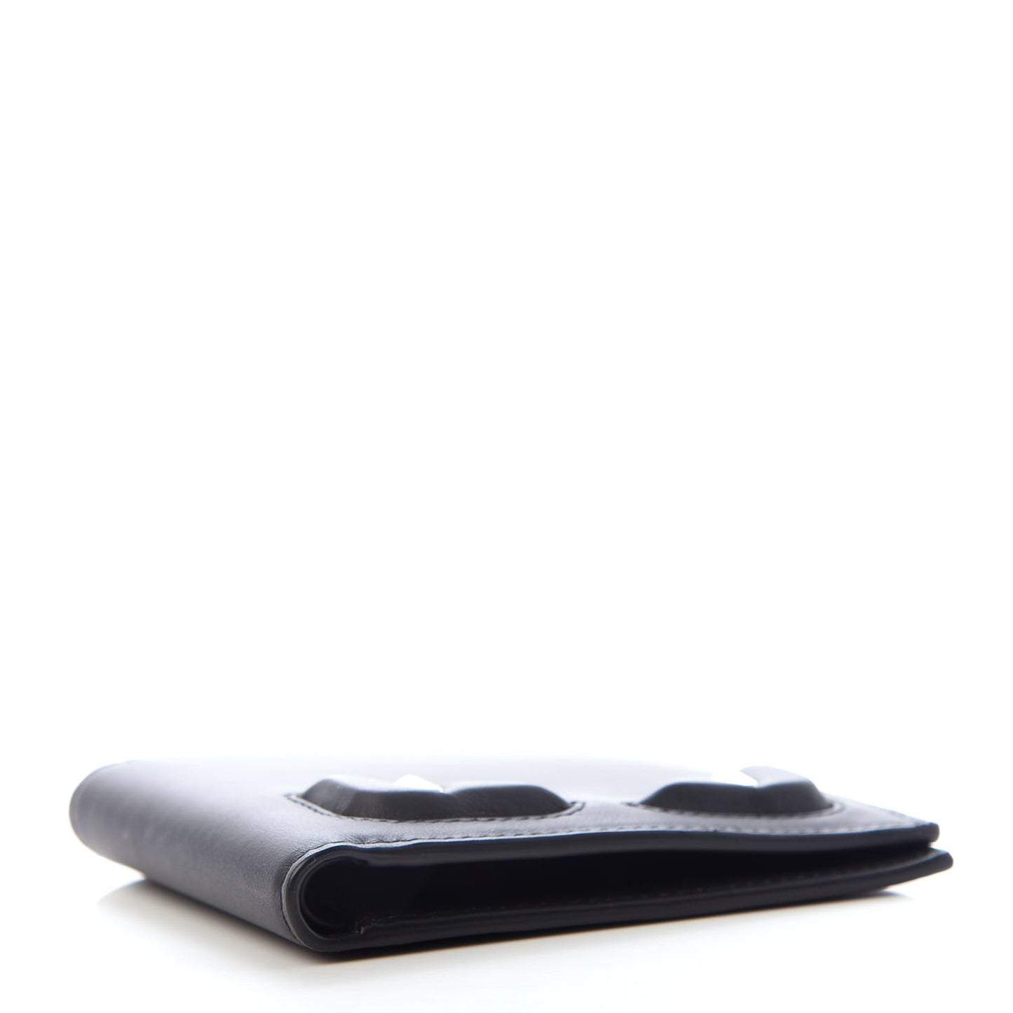 Vitello Century Monster Eyes Bi-fold Wallet Black