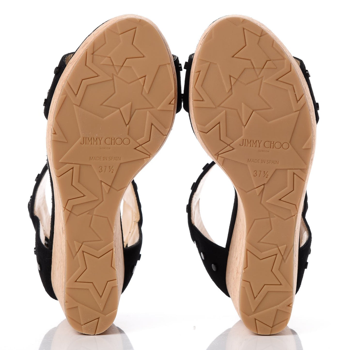 Suede Studded Cork Nelly 120 Wedges 37.5 Black