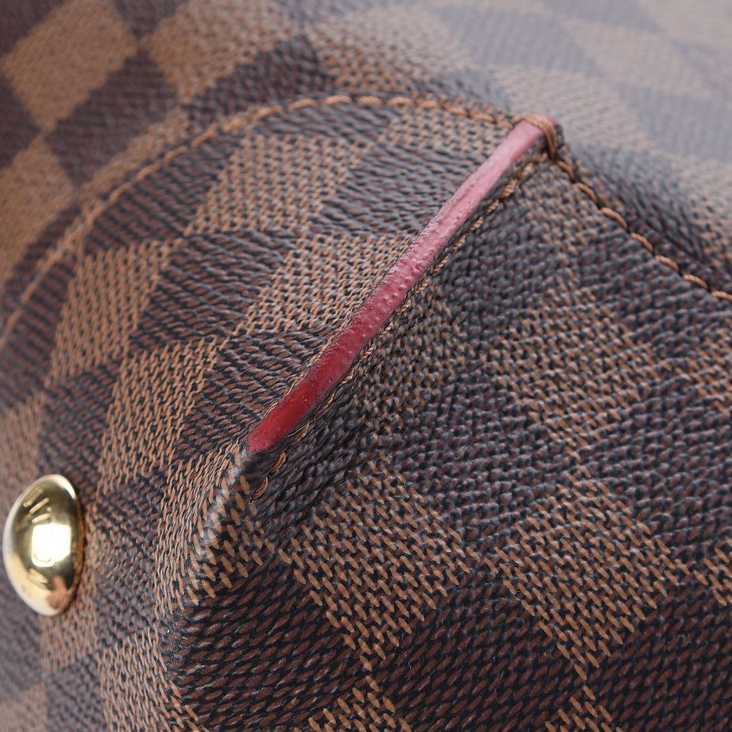 Louis Vuitton Damier Ebene Caissa Hobo Cherry 9 of 11
