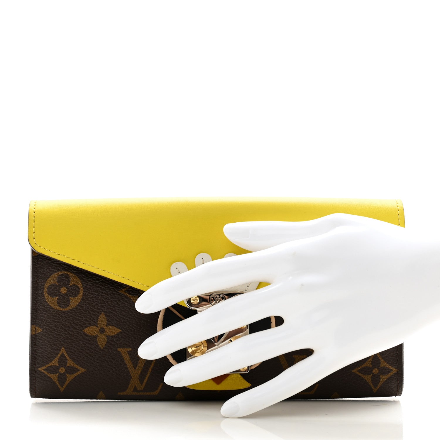 Louis Vuitton Monogram Tribal Mask Sarah Wallet Yellow 2 of 10