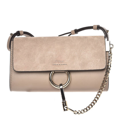Chloe Suede Calfskin Faye Wallet On Strap Motty Grey 1 of 7