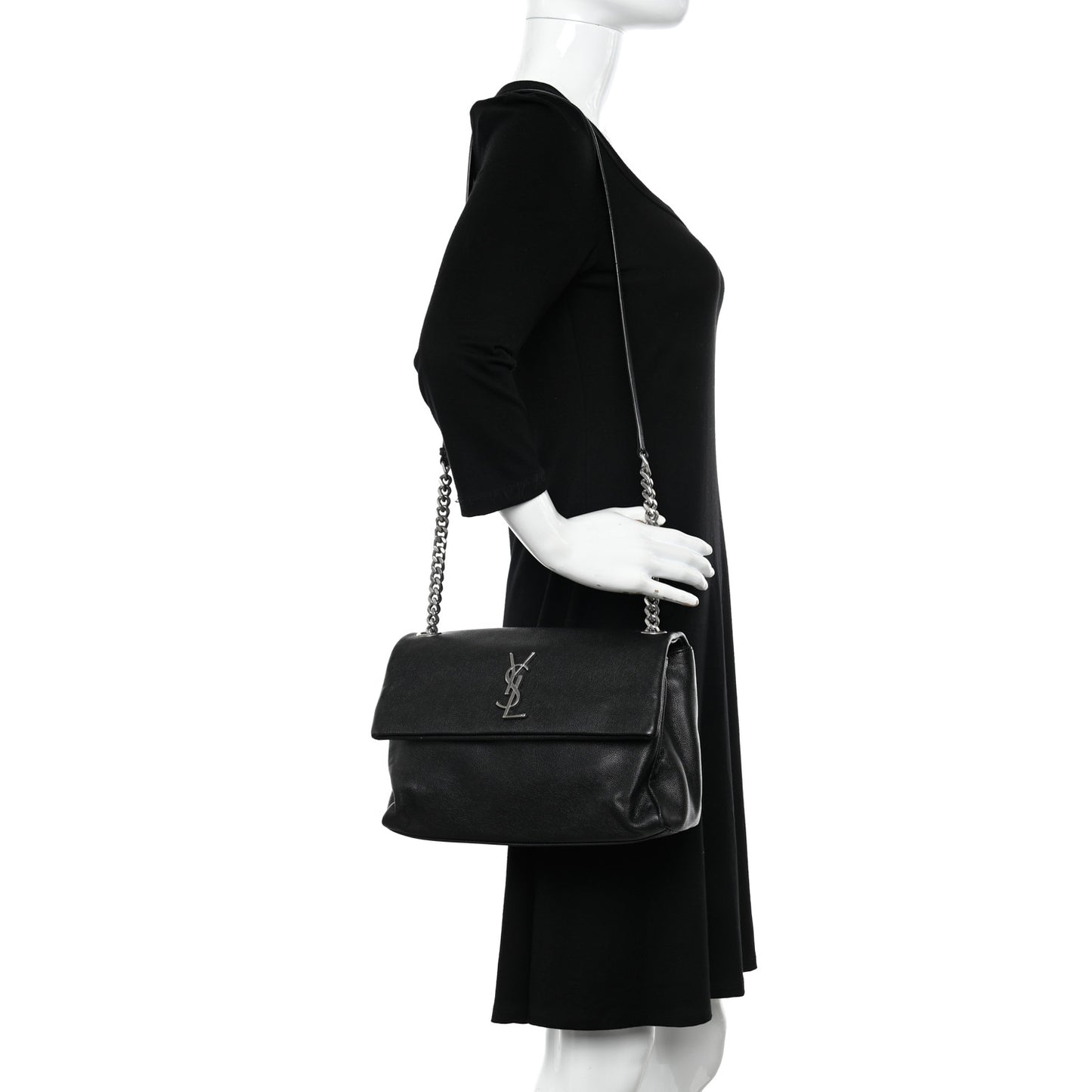 Grain De Poudre Small West Hollywood Monogram Fold-Over Bag Black