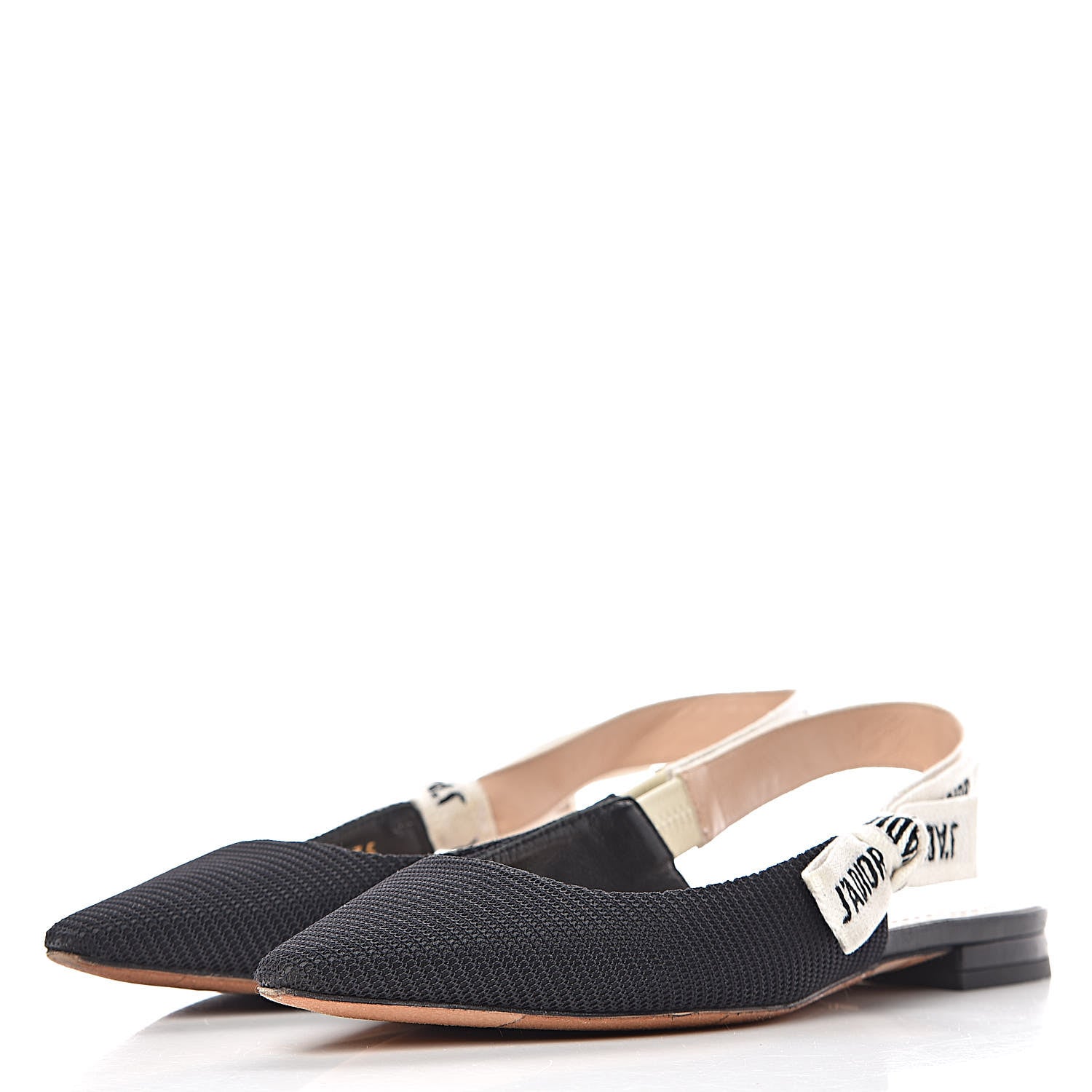 Christian Dior Technical Canvas Ribbon J'Adior Slingback Ballet Flats 35 Black 3 of 15