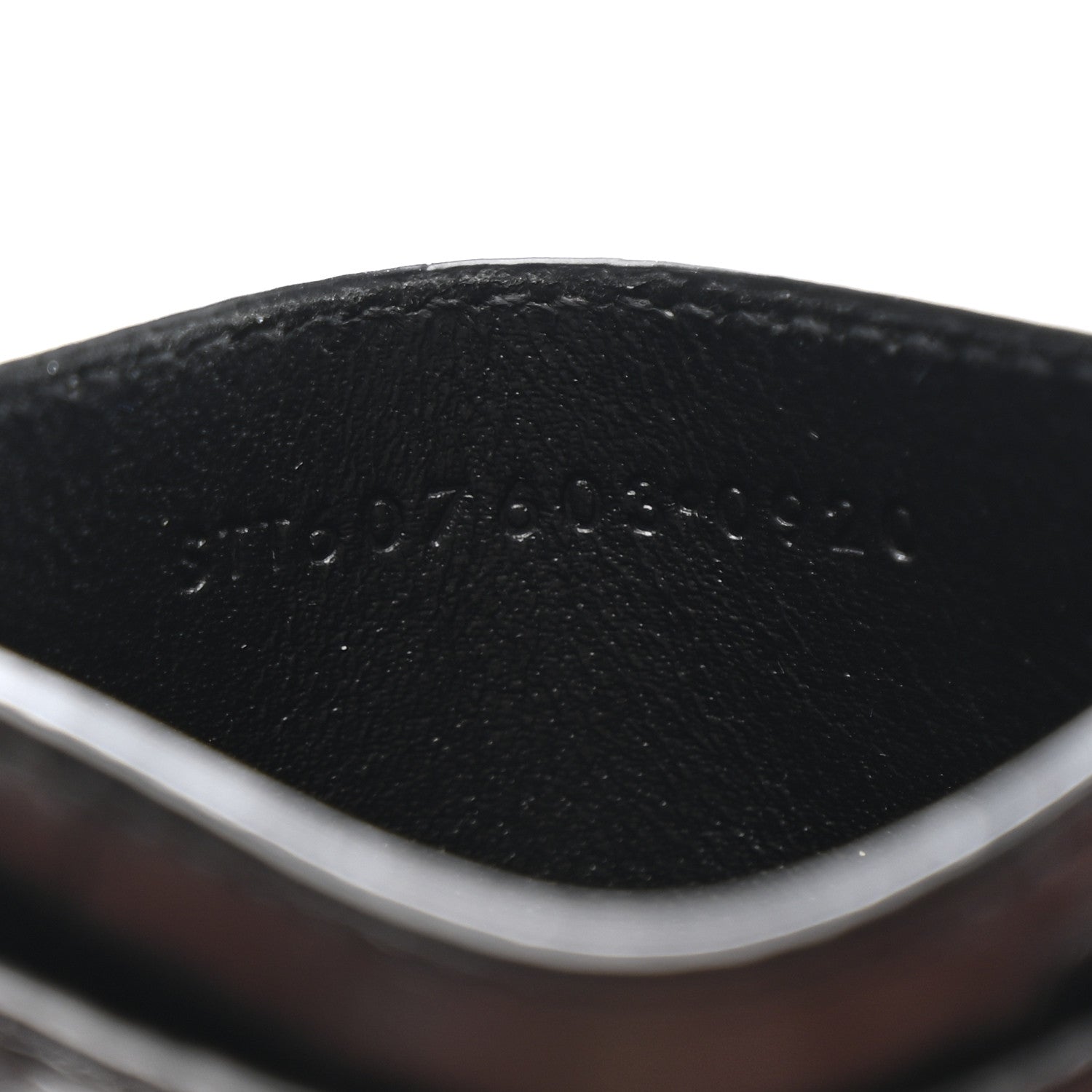 Saint Laurent Calfskin Crocodile Embossed Monogram Tiny Cassandra Credit Card Case Black 7 of 7