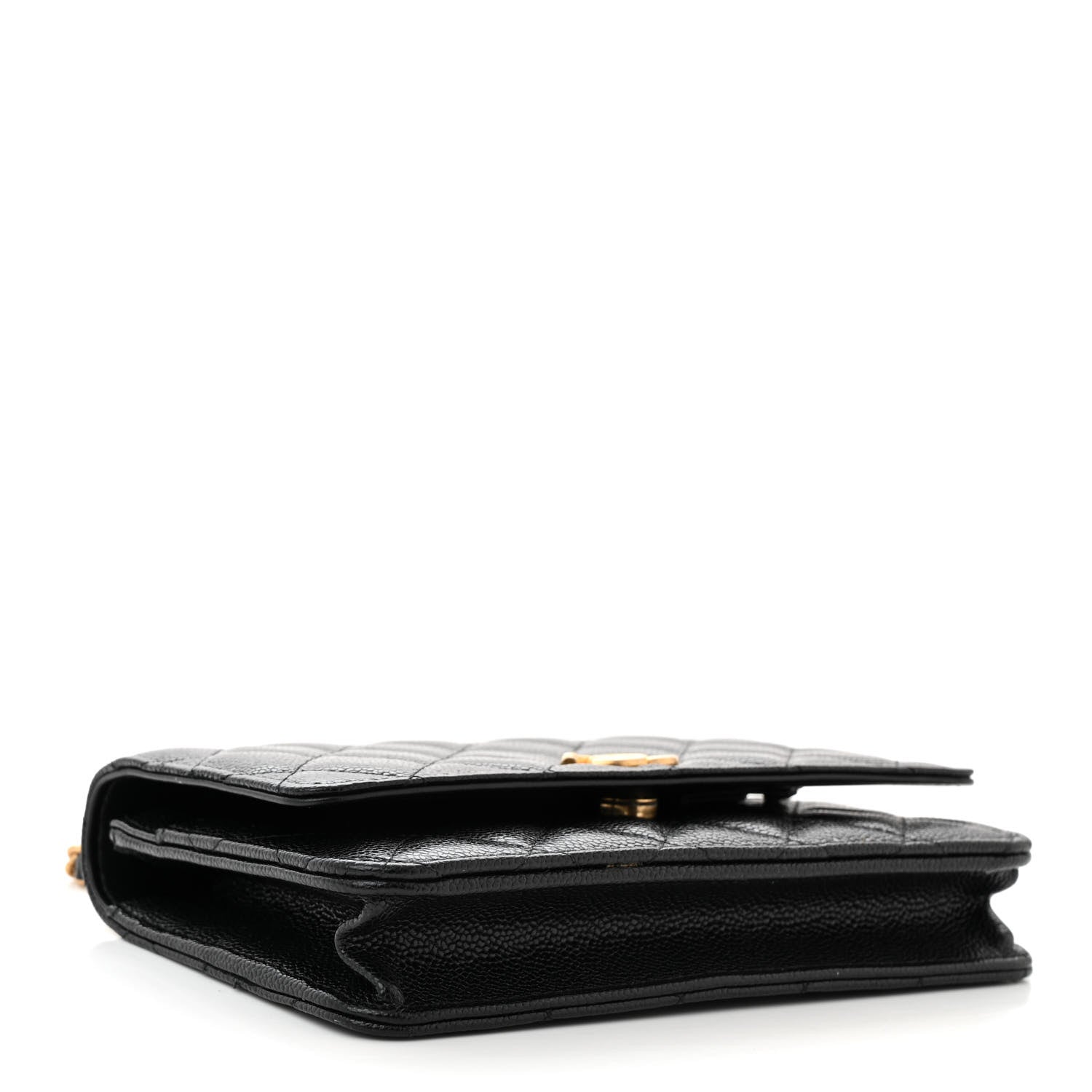 Chanel Shiny Caviar Quilted Pick Me Up Wallet On Chain WOC Black 4 of 12