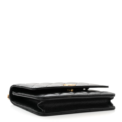 Chanel Shiny Caviar Quilted Pick Me Up Wallet On Chain WOC Black 4 of 12