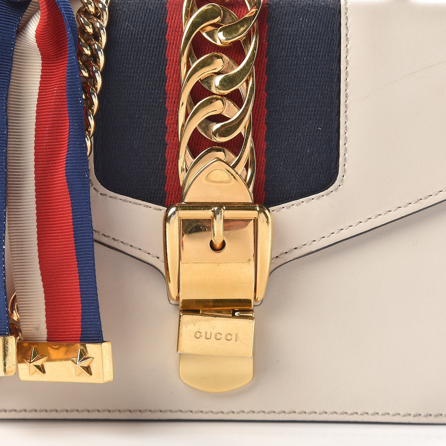 Calfskin Mini Sylvie Chain Shoulder Bag White