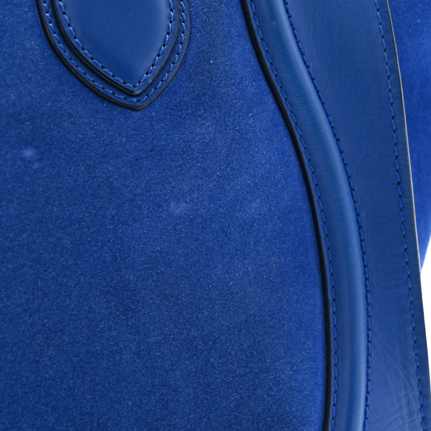 Celine Smooth Calfskin Suede Mini Luggage Royal Blue 9 of 10