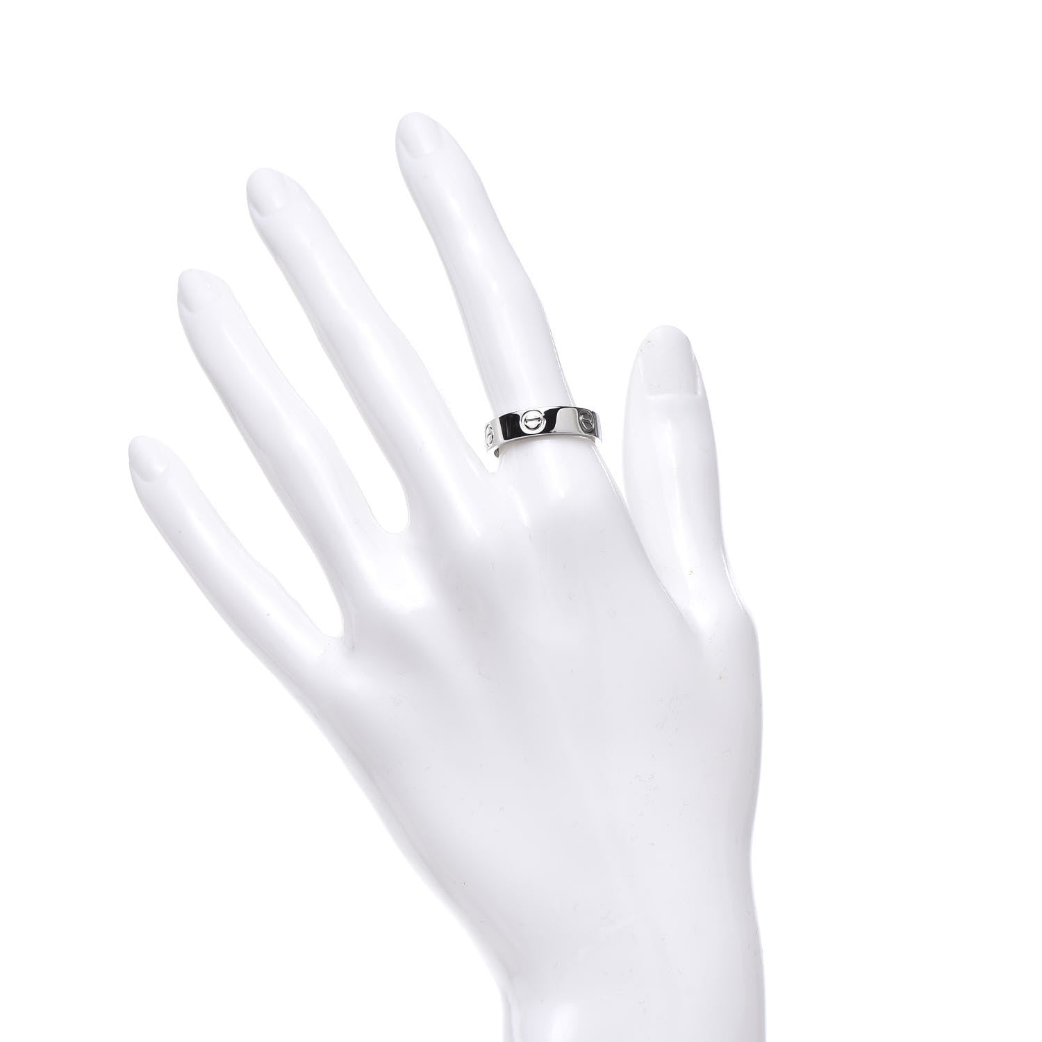 Cartier 18K White Gold 5.5mm LOVE Ring 55 7.25 2 of 6