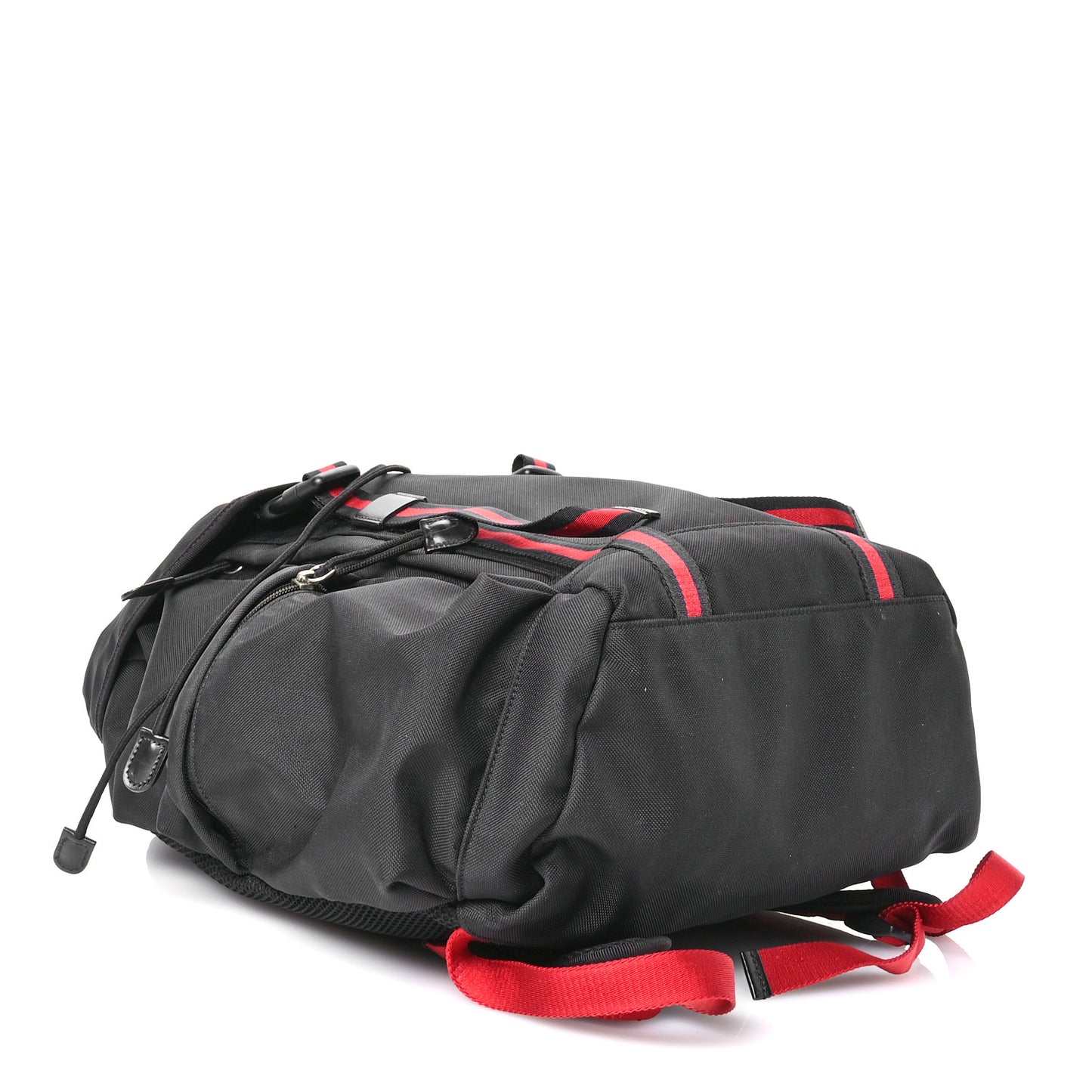 Techno Canvas Web Double Buckle Backpack Black