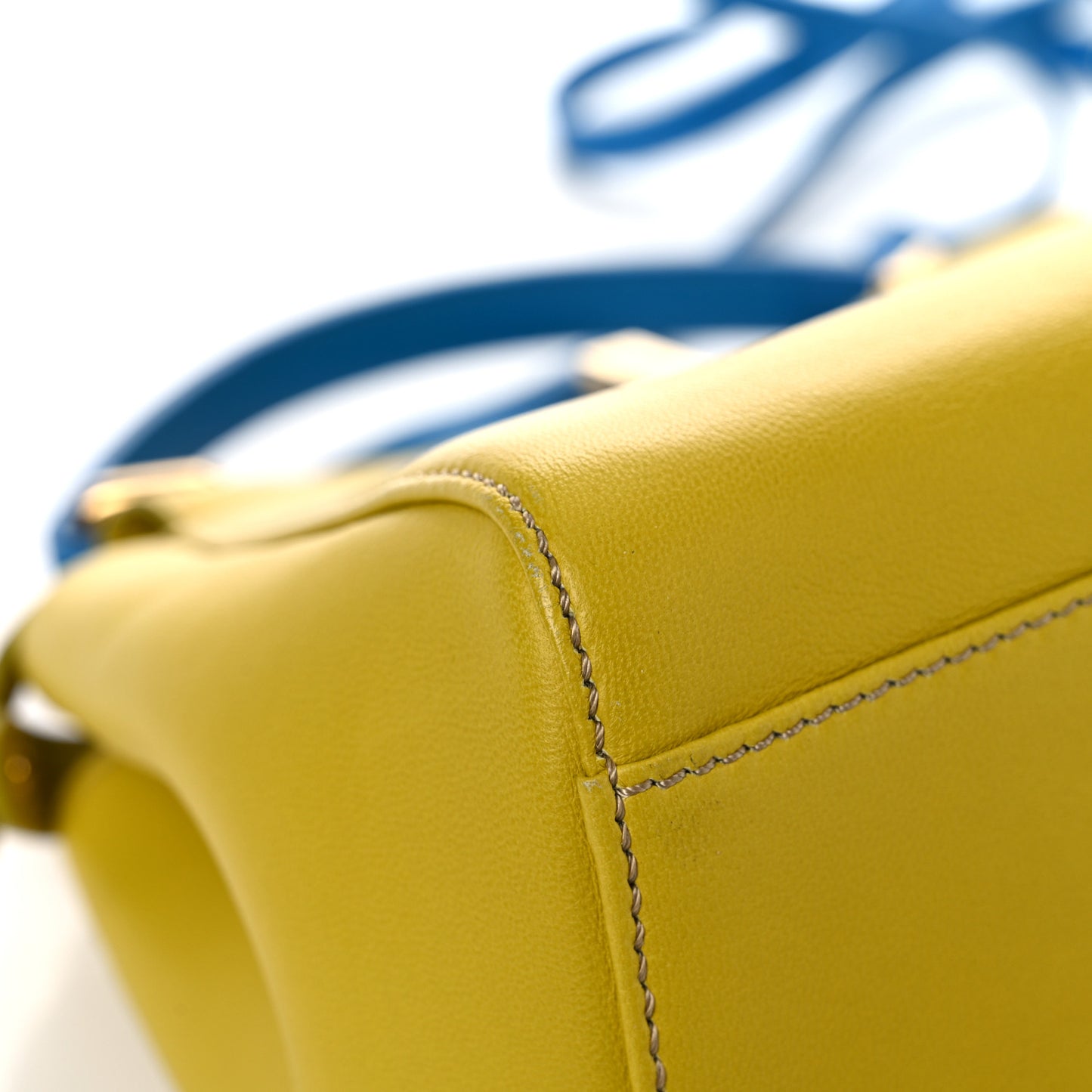 Nappa Colorblock Mini Peekaboo Iconic Satchel Lime Blue Royal Latte