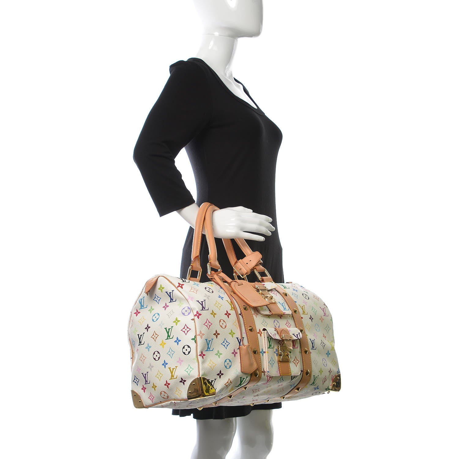 Louis Vuitton Monogram Multicolor Keepall 45 White 2 of 9