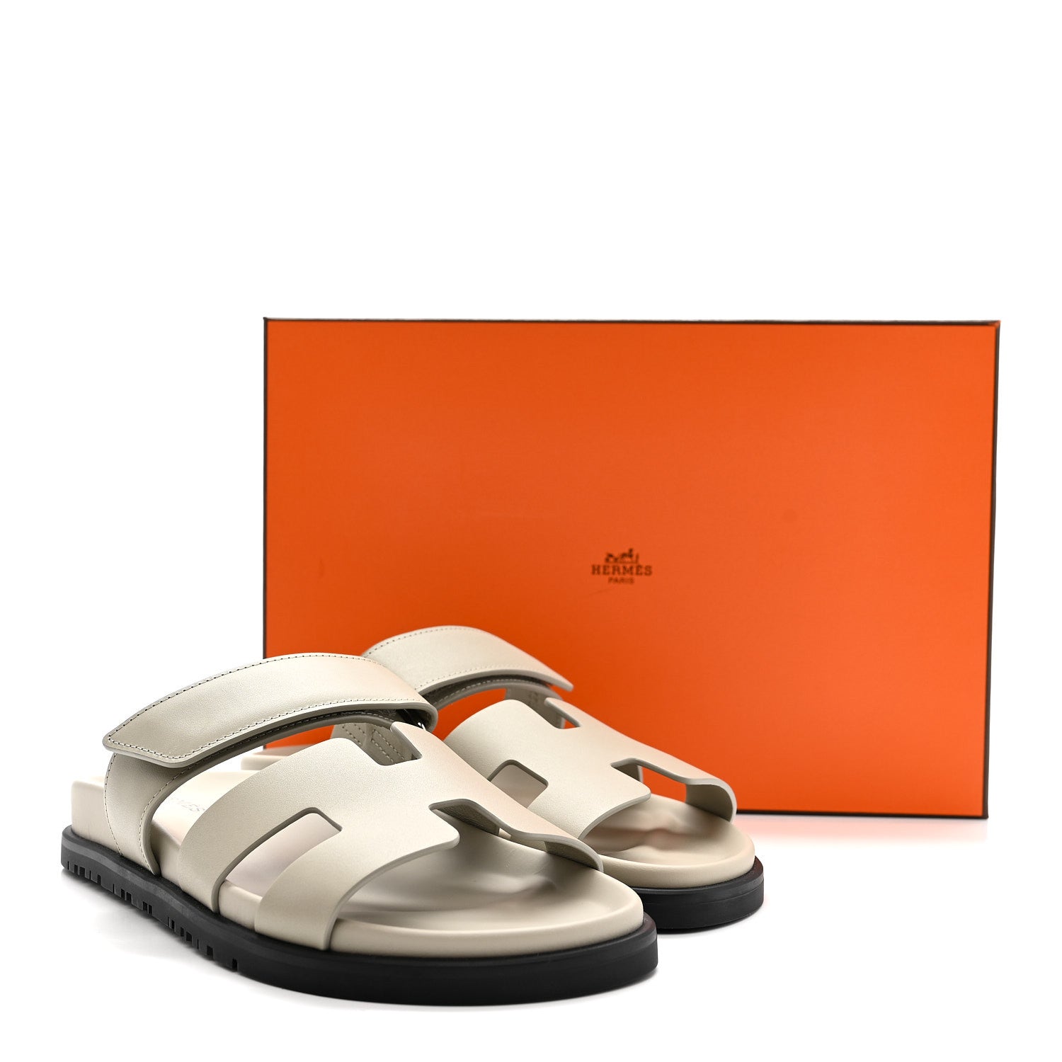 Hermes Calfskin Womens Chypre Sandals 36.5 Beige Esquisse 10 of 10