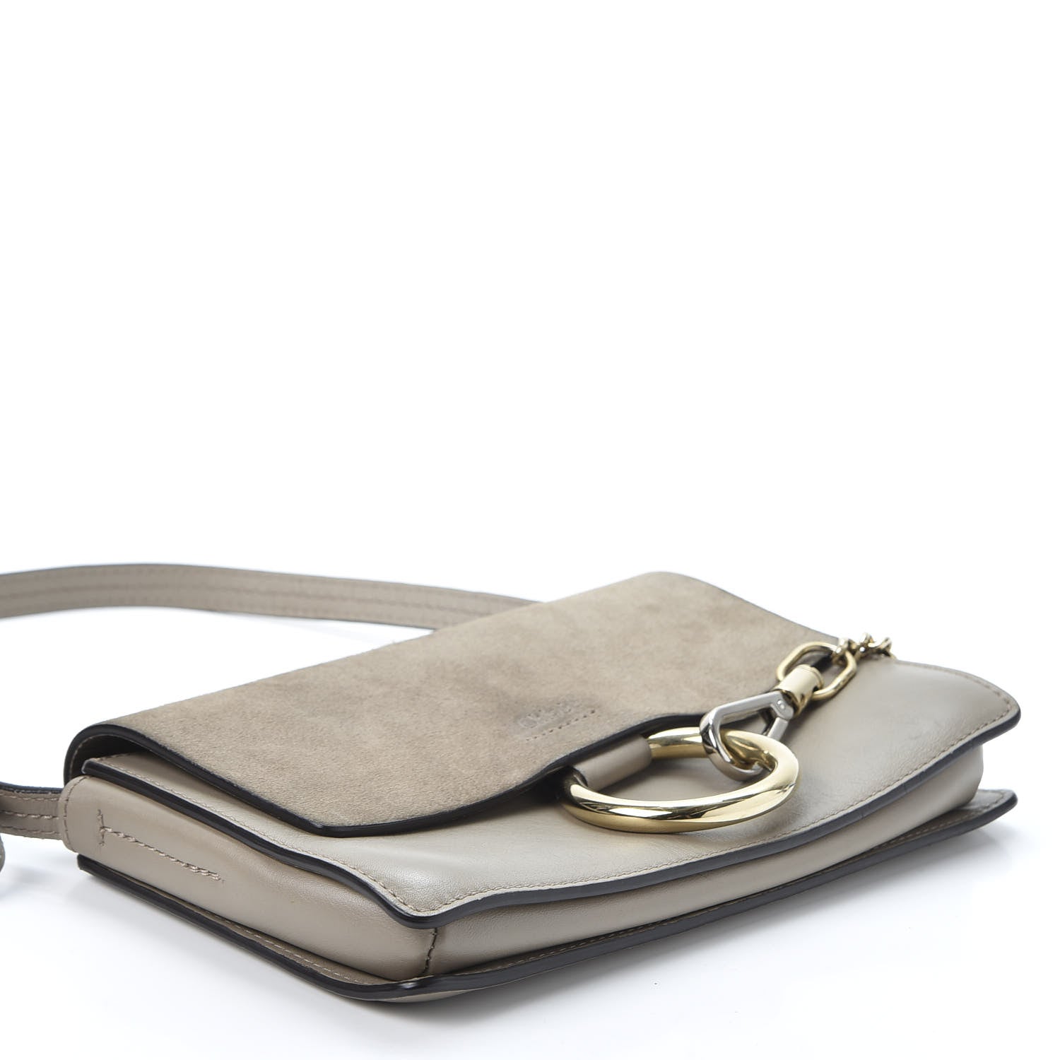 Chloe Suede Calfskin Small Faye Shoulder Bag Motty Grey 3 of 11