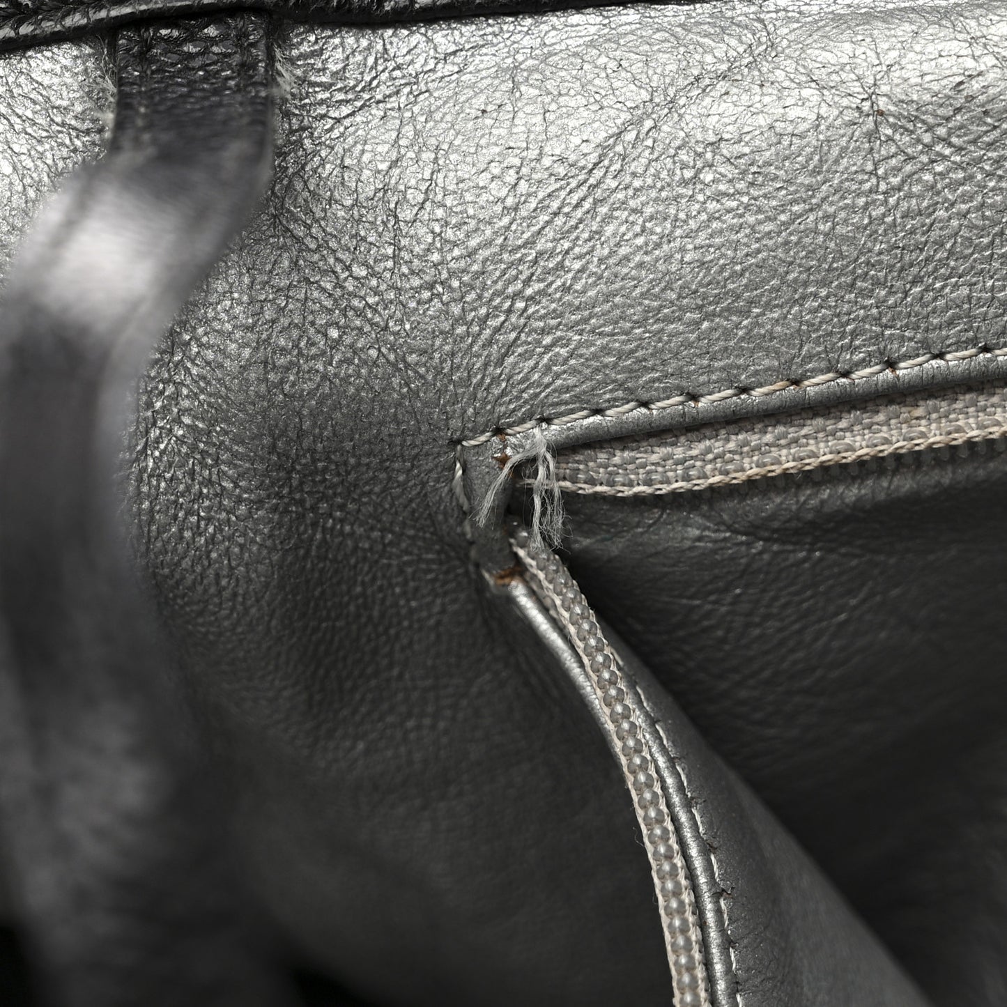 Glazed Calfskin East West Modern Chain Tote Black