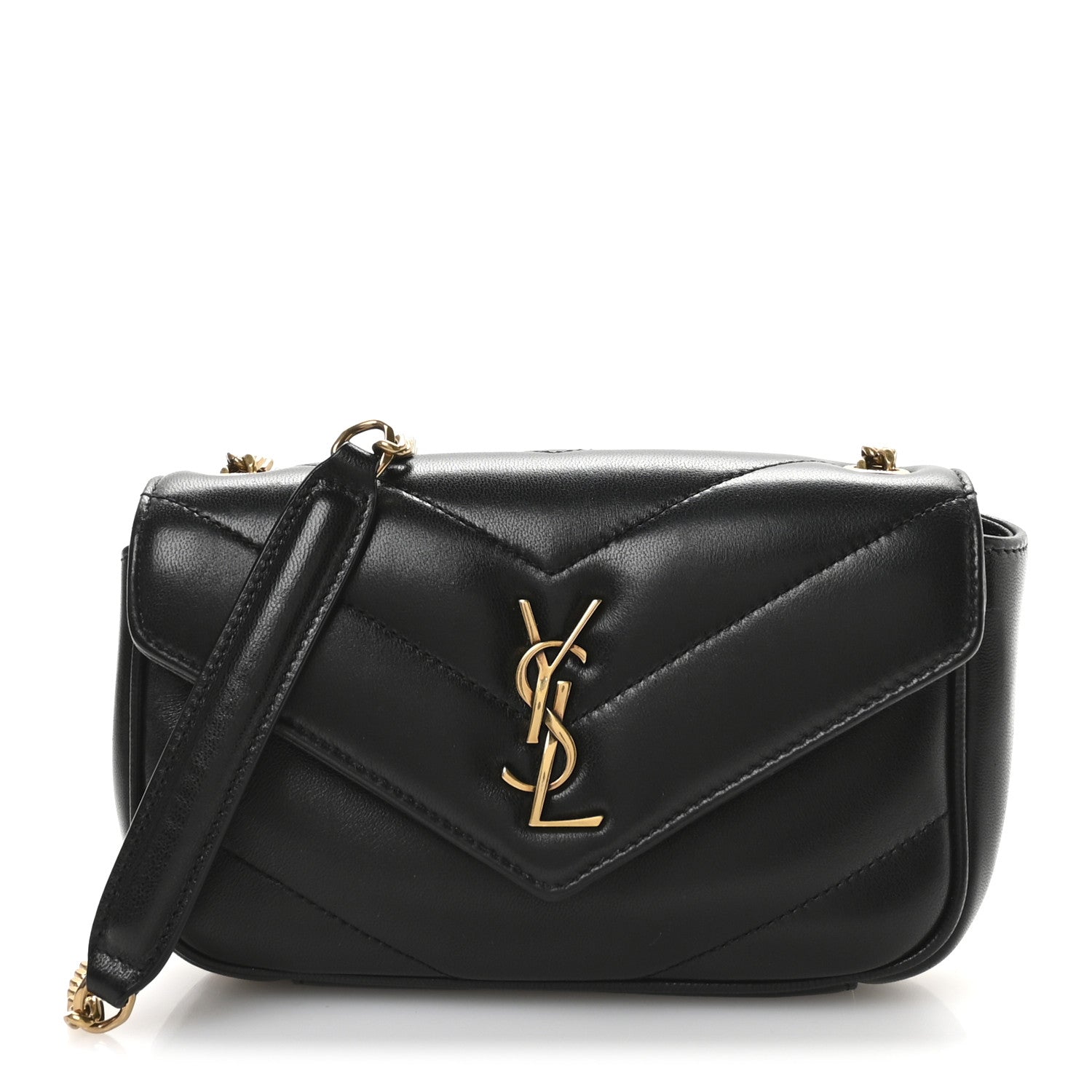 Saint Laurent Lambskin Chevron Quilted Mini Loulou Black 1 of 11